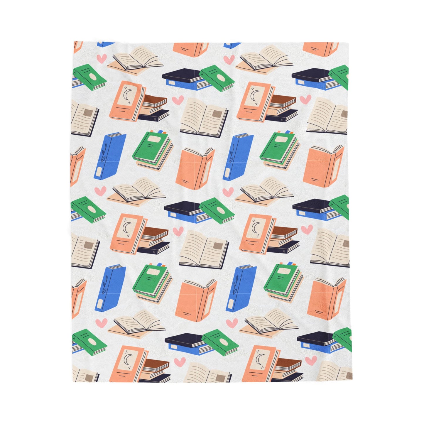 Bookish Print Velveteen Plush Blanket